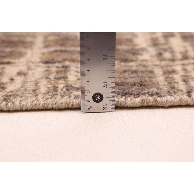 ECARPETGALLERY Hand Loomed Elysian Taupe Wool Rug - 6'5 x 9'11