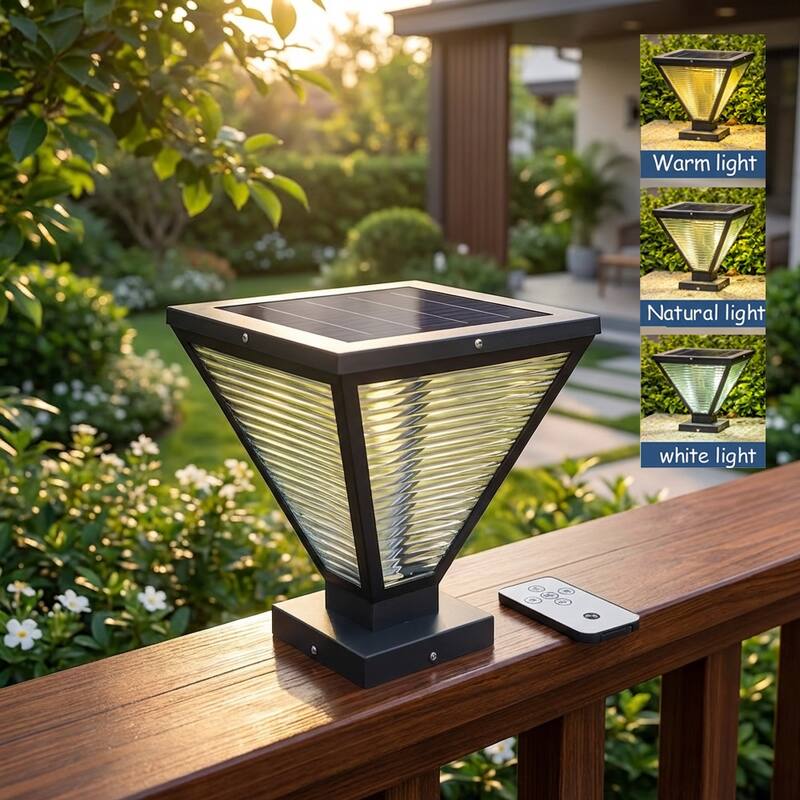 10 in Solar Powered LED Post Cap Light