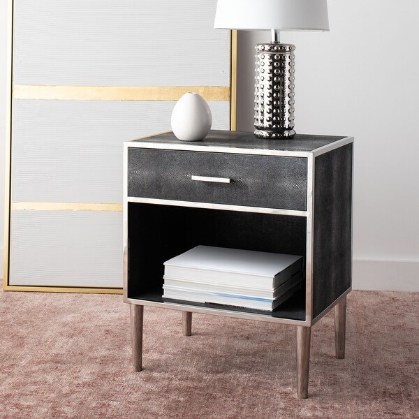 SAFAVIEH Couture Tammy 1 drawer Faux Shagreen Nightstand On Sale