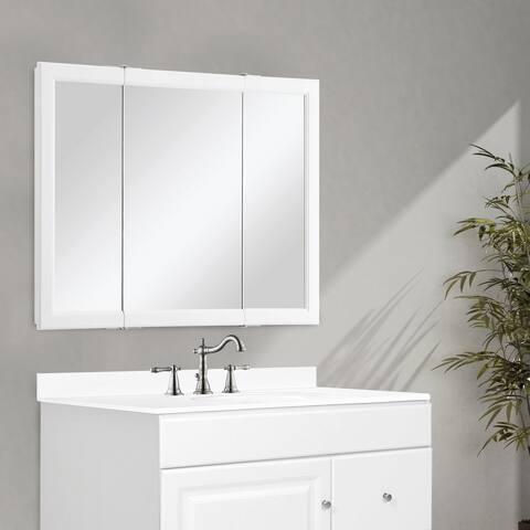 Design House Wyndham 36 inches W x 4.75 inches D x 30 inches H Bathroom Medicine Cabinet Mirror, White