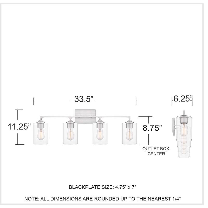 Bellevue QZBF79911 Usipetes 4 Light 34" Wide Vanity Light with Clear