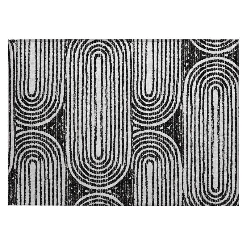 Machine Washable Indoor/ Outdoor Modern Vibes Chantille Rug