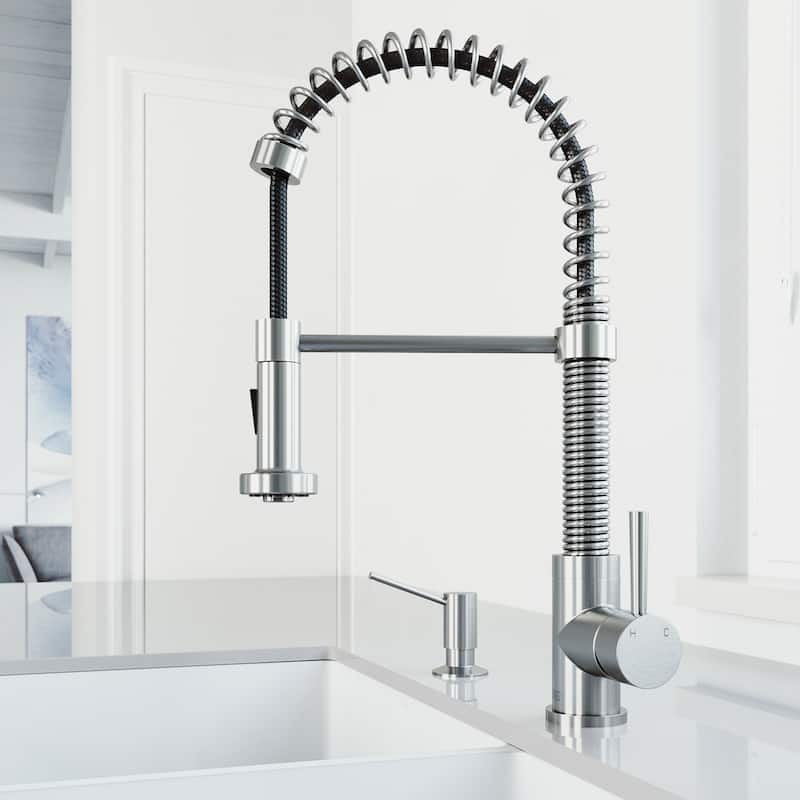 VIGO Edison 19" H Single Handle Pull-Down Sprayer Kitchen Faucet