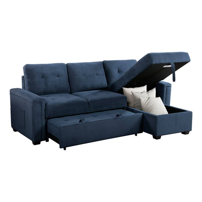 Scarlett Textured Fabric Sectional Sofa with Reversible Chaise