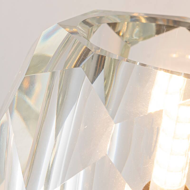 CraftHome H28" 1-Light Antique Bronze Vertical Wall Lamp with Faceted Crystal Shade Wall Light for Bathroom Vanity Bedroom