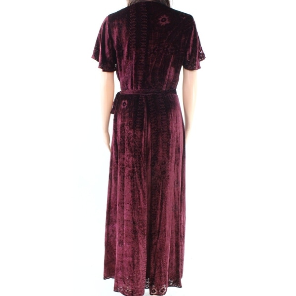 velvet wrap maxi dress