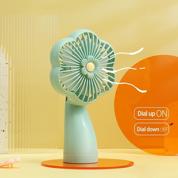 フラワー扇風機 Electric Fan Flower Shape Flashlight Function With Led Pocket Size