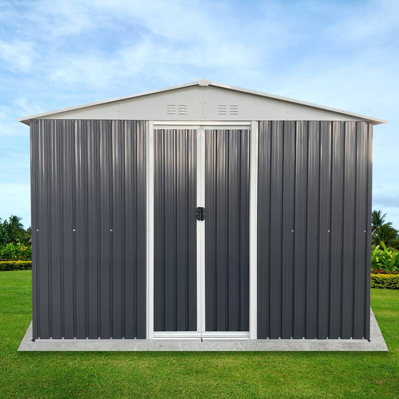 Rust-roof Steel Storage Shed with Waterproof Panels & Sliding Lockable Door Garden Shed Pet Shed Tool Shed