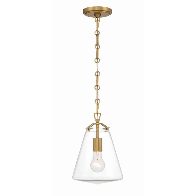 Voss 1 Light Luxe Gold Mini Pendant - 8.25"W x 11.5"H x 8.25"D