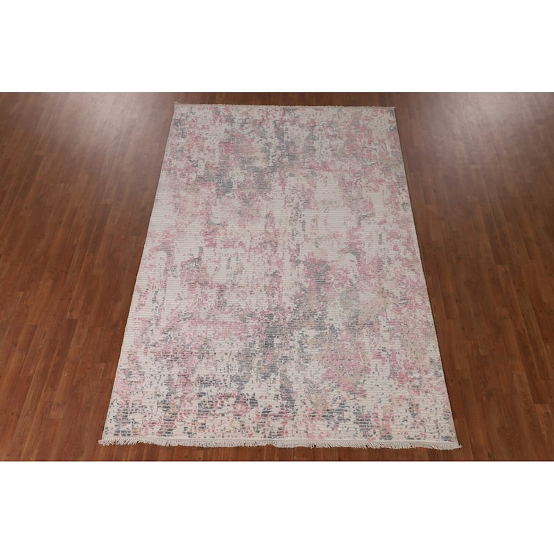 Abstract Modern Area Rug Hand-Knotted Wool Carpet - 6'6"x 9'7"