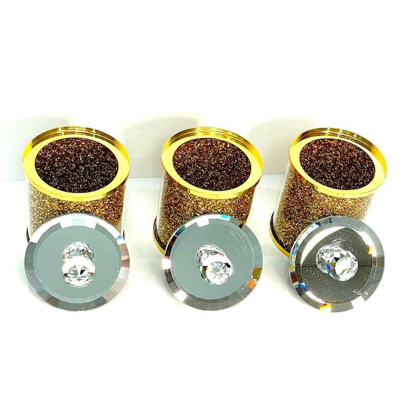 Ambrose Exquisite Three Glass Canister Set in Gift Box