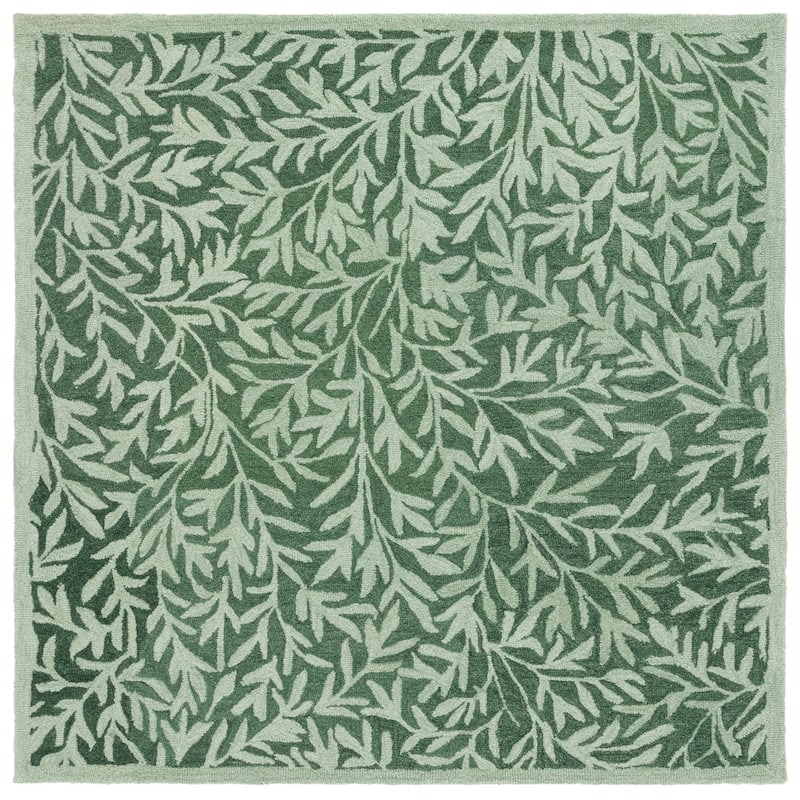 SAFAVIEH Handmade Jardin Mariegret Wool Rug - 8' Square - Green