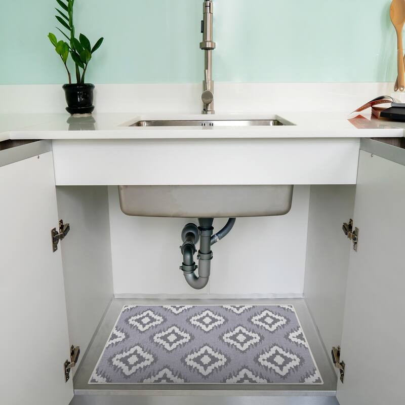 Under Sink Mat - Ultra-Absorbent Cotton Shelf Liners For Kitchen Cabinets - 2X3 feet - Gray