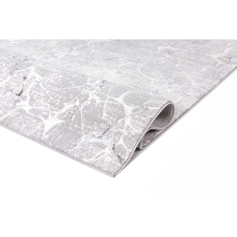 Liam Transitional Gray and Anthracite Abstract Rug