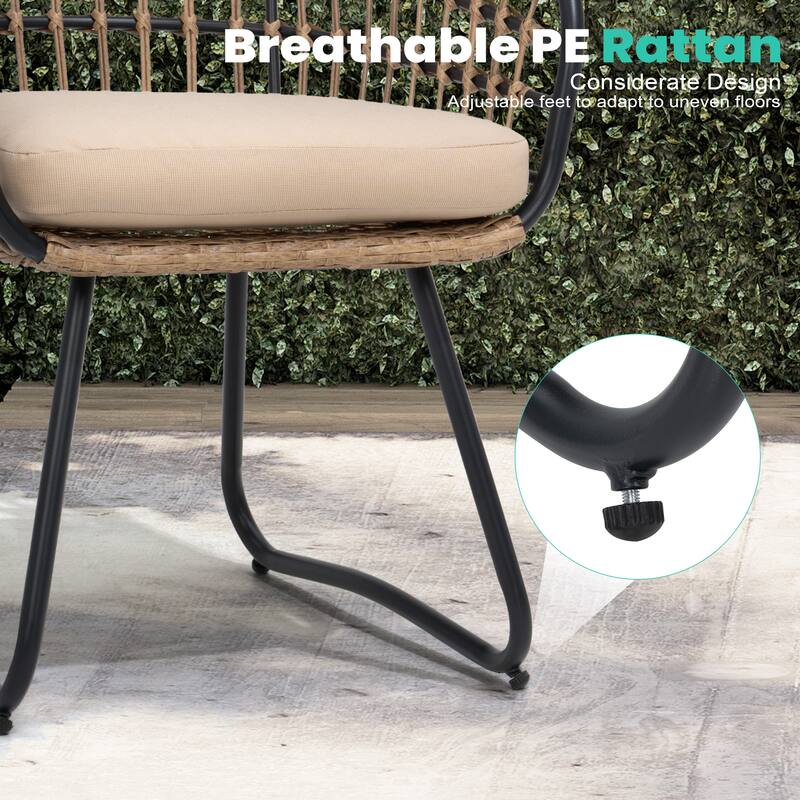 9PC Outdoor Patio Aluminum X-Frame Dining Set Table with Rattan Chairs Umbrella Hole