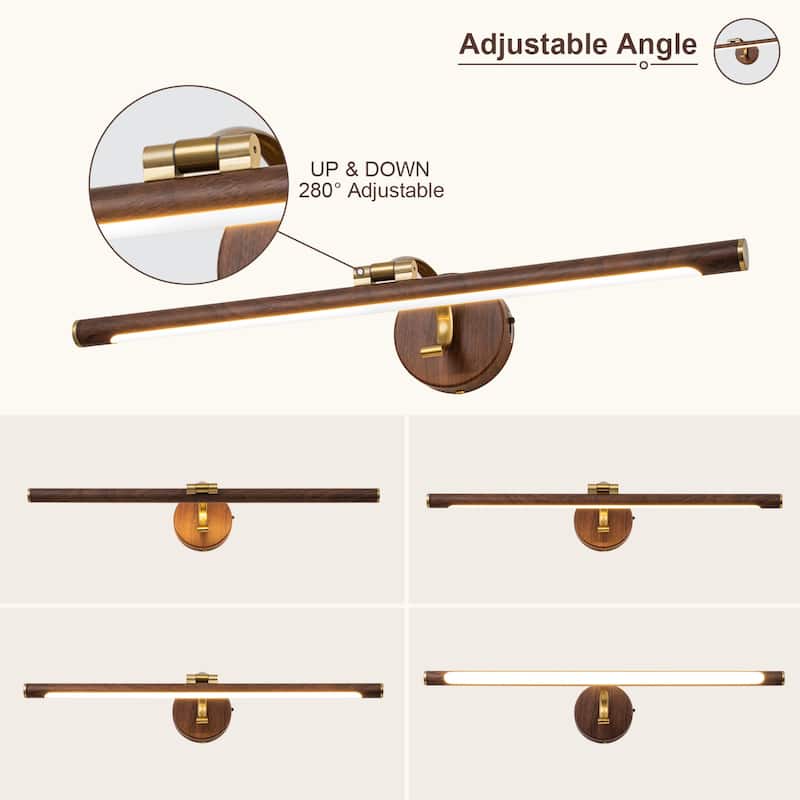 24 in. Vintage Bathroom Vanity Light Rotatable LED Bath Bar