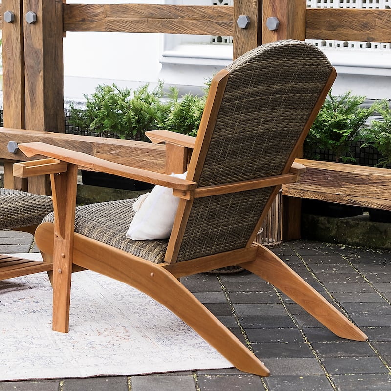 Cambridge Casual Auburn Upholstered Teak Outdoor Adirondack Chair