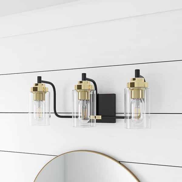 Modern Vanity Light Fixture with Cylinder Glass Shade Bed Bath