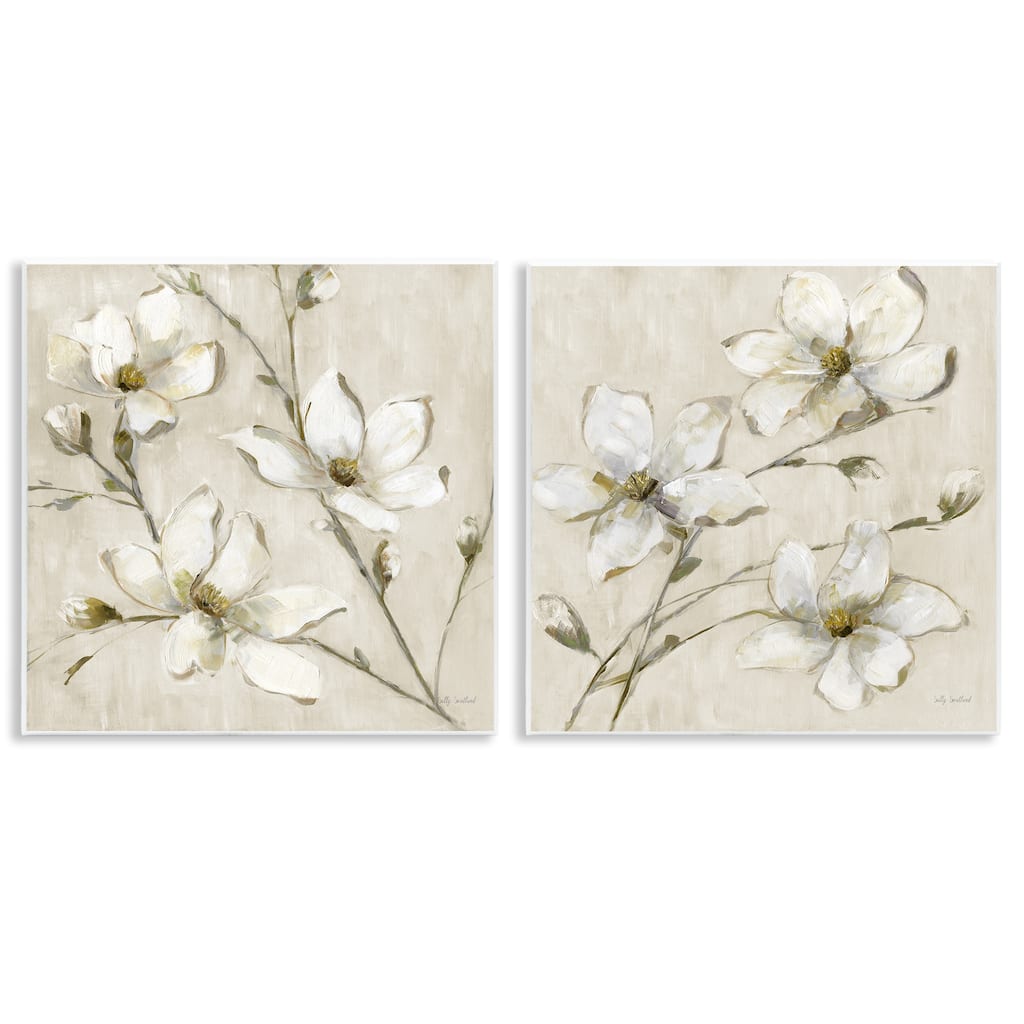 Stupell Outstretched Dogwood Branches Wall Plaque Art Design By Sally Swatland (Set of 2)