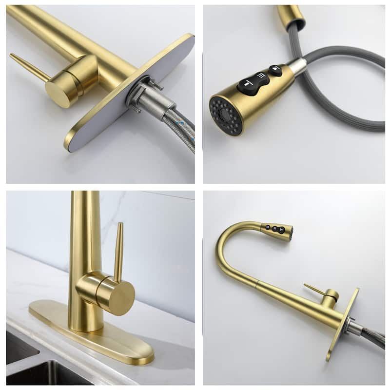 Kitchen Faucet with Pull Down Sprayer Stainless Steel