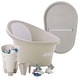 preview thumbnail 1 of 7, Shnuggle Baby Bath and Accessories Bundle with Changing Mat Beige