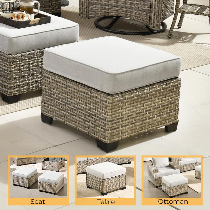 HOOOWOOO 8-piece Outdoor Wicker Patio Furniture Set with Coffee Table