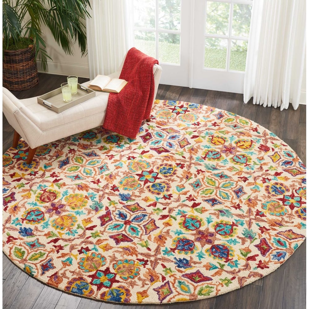 Nourison Vivid Hand-tufted Floral Wool Area Rug