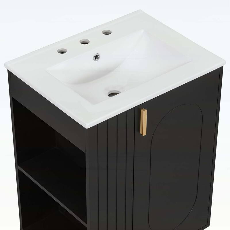 Bathroom Vanity with Sink, Cabinet Door Shelf,Side Open Storage,Wood Frame,Soft Closing Door