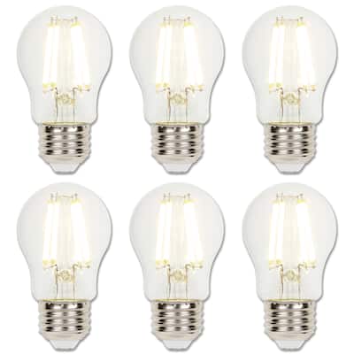 Westinghouse Lighting 6-Watt (60-Watt Equivalent) Clear A15 Dimmable Filament LED Light Bulb, Medium Base, 6 Pack - 6-Pack