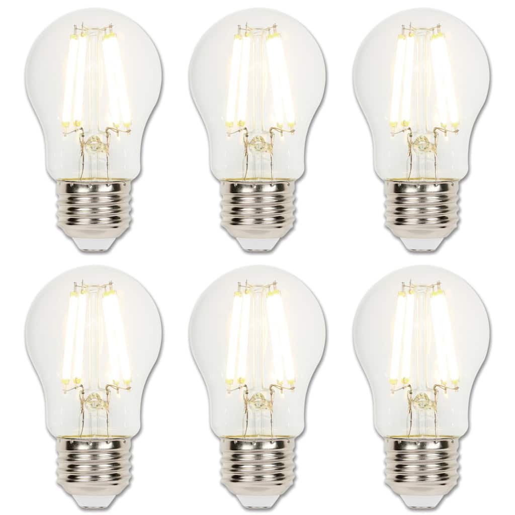 Westinghouse Lighting 6-Watt (60-Watt Equivalent) Clear A15 Dimmable Filament LED Light Bulb, Medium Base, 6 Pack - 6-Pack