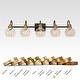 preview thumbnail 22 of 32, Olia Modern Black Gold 3/4/5-Light Bathroom Vanity Light Globe Glass Wall Sconce