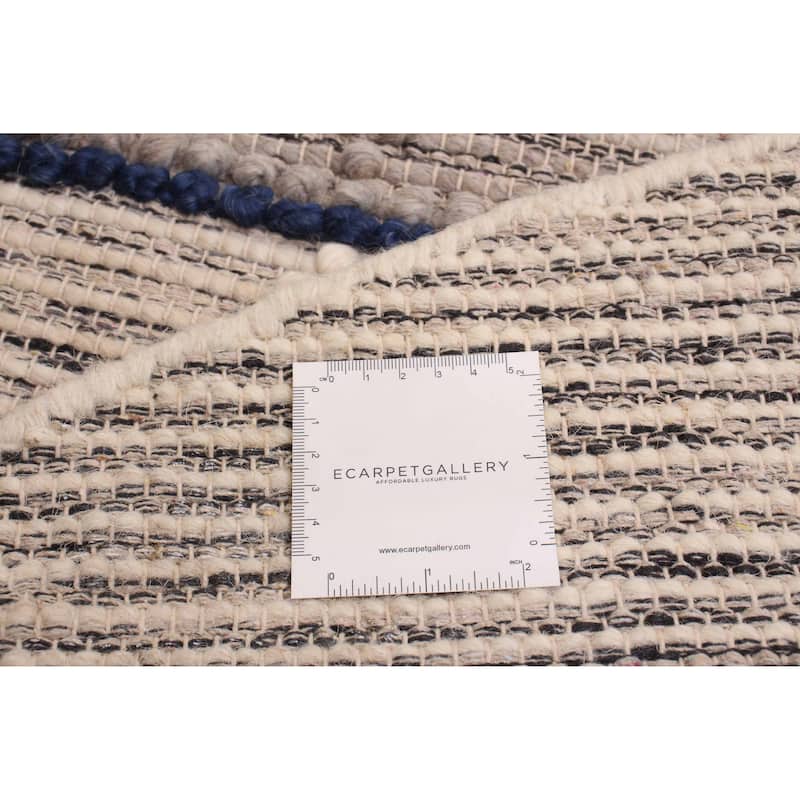 ECARPETGALLERY Braid weave Sienna Ivory Wool Rug - 4'10 x 4'10