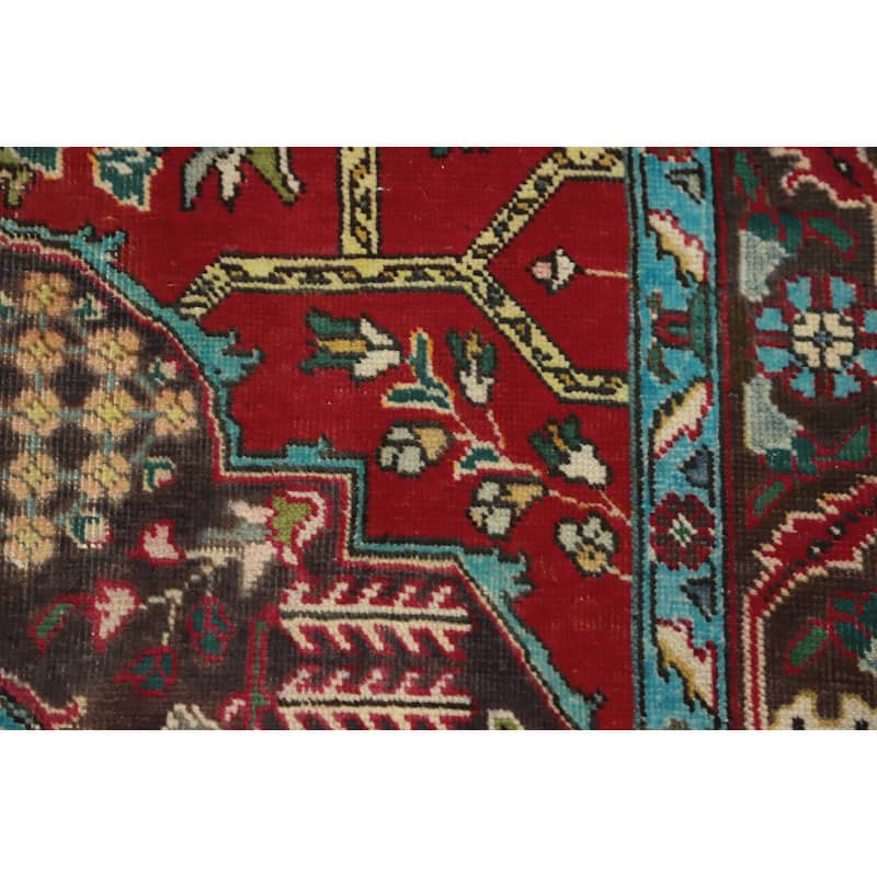 Hand Knotted Oriental 100% Wool Carpet Traditional Floral Red Tabriz Area Rug - 5' 11'' X 4' 6''