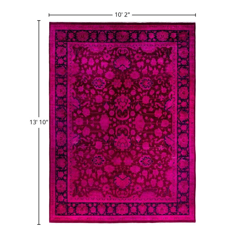 Fine Vibrance One-of-a-Kind Hand-Knotted Area Rug - Pink, 10' 2" x 13' 10" - 10' 2" x 13' 10"
