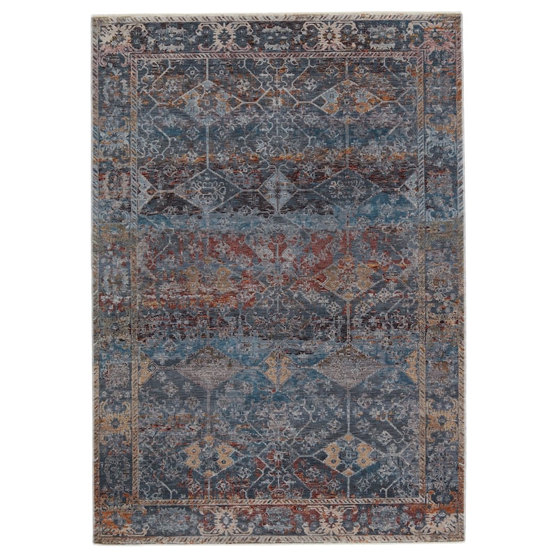 Sebastian Medallion Area Rug - 8'X10' - Dark Blue/Red - Runner/Rectangle