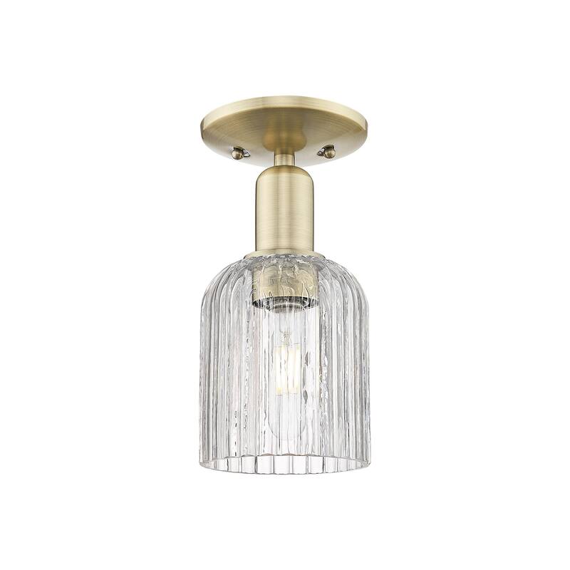 Innovations Lighting 716-1C-11-5 Bridal Veil Semi-Flush Bridal Veil 5" - Antique Brass / Clear