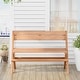 preview thumbnail 6 of 6, 2-Person Teak Wood Folding Outdoor Benches with Slatted Seat - 41.5" x 23" x 31.5"