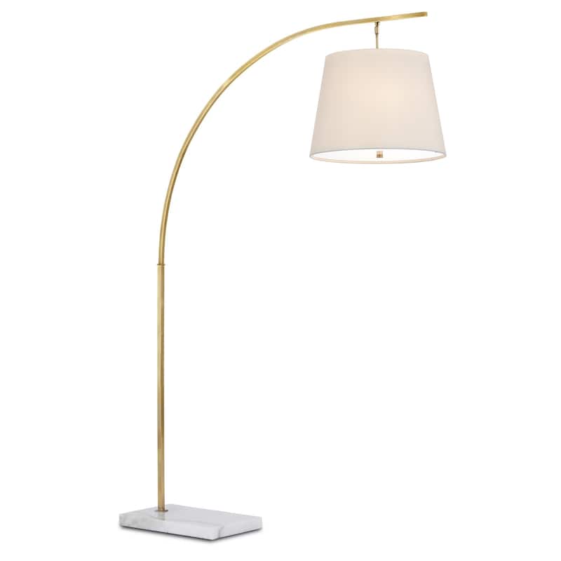Currey & Company Cloister Medium Brass Floor Lamp - 70"h x 17"w x 46"d