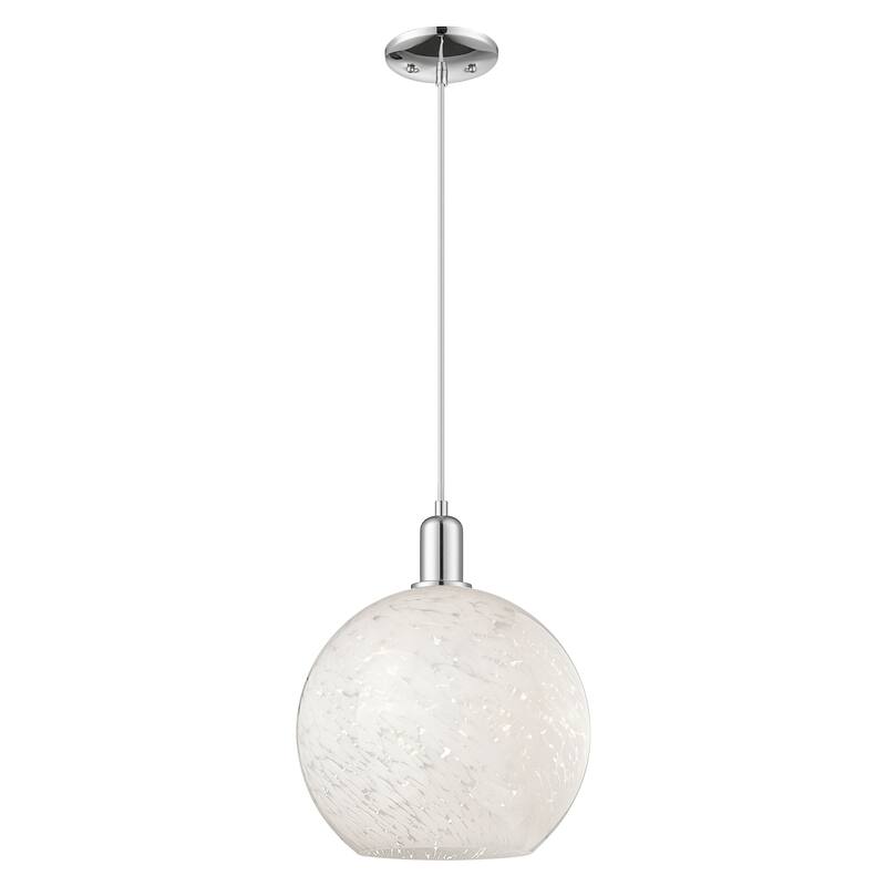 Innovations Lighting Endless Possibilities Arcadia - White Mouchette - 1 Light 12" Cord Hung Mini Pendant - Polished Chrome