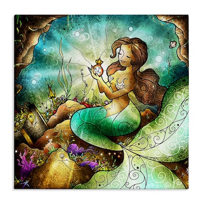 Stupell Detailed Nouveau Mermaid Canvas Wall Art Design By Mandie Manzano