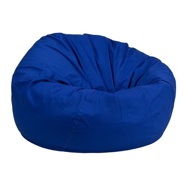 Offex Oversized Portable Cotton Upholstered Kids Bean Bag Chair   Royal Blue ?impolicy=medium