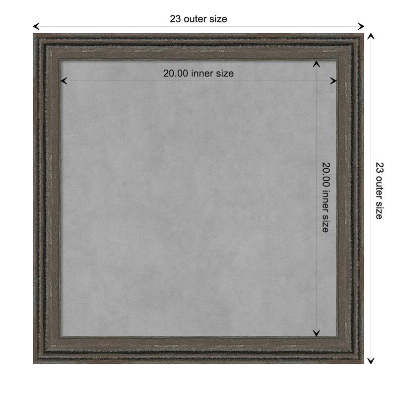Amanti Art Upcycled Brown Grey Framed Magnetic Board - Board Size 20x20