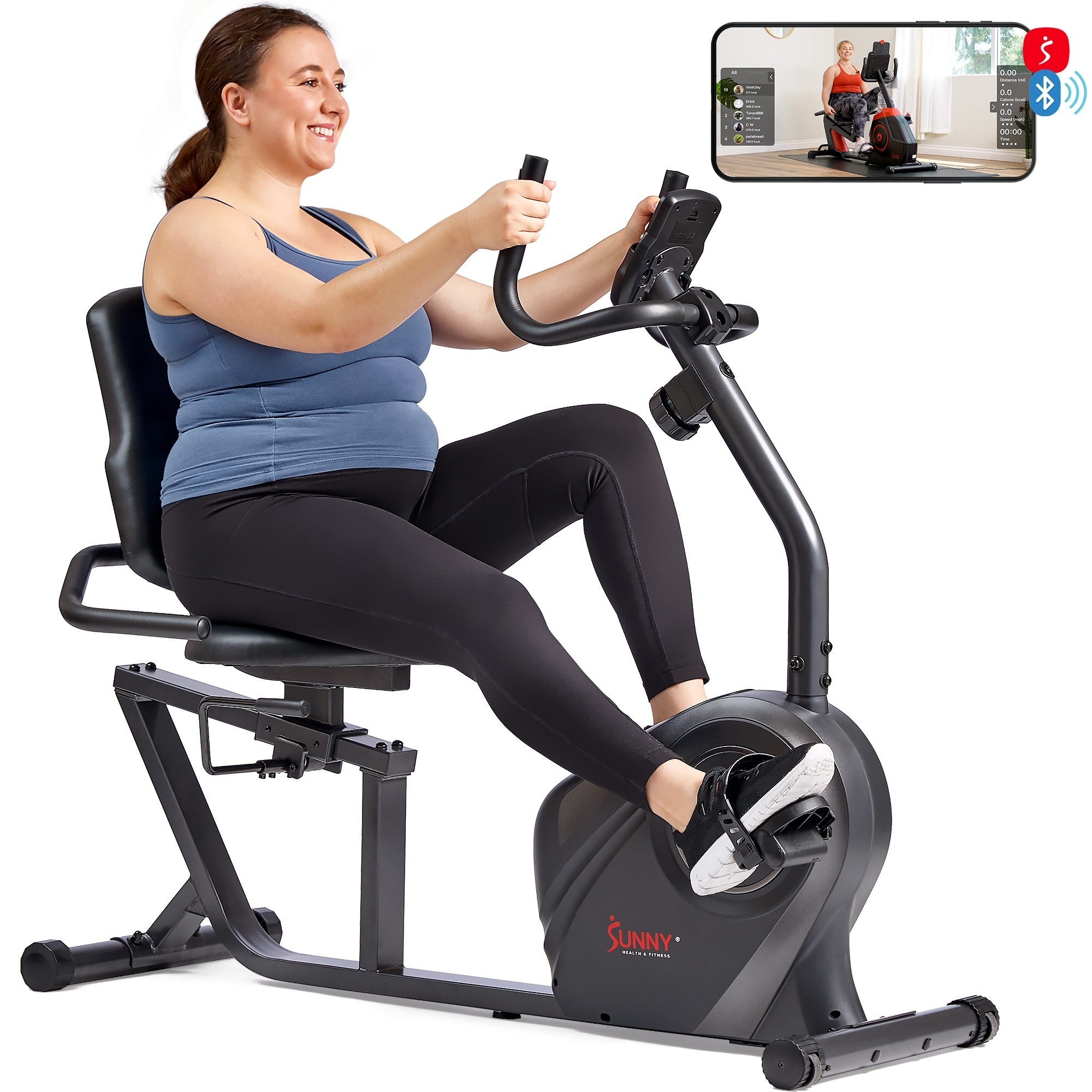 Sf Rb4616 Sunny Health Recumbent Exercise Bike Connected