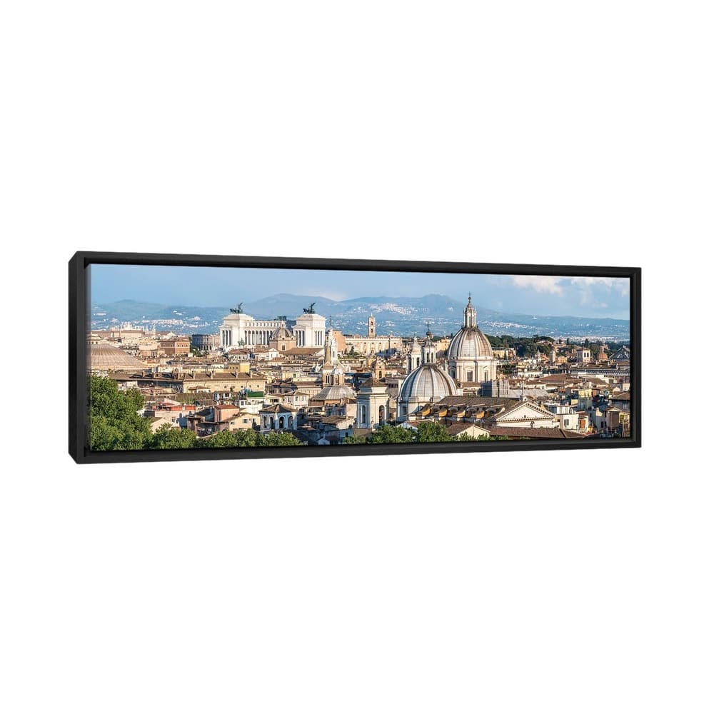 iCanvas "Rome Skyline Panorama With View Of Vatican And Victor Emmanuel II Monument" by Jan Becke Framed Canvas Print