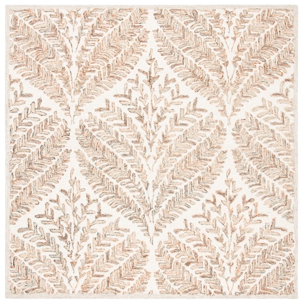 slide 2 of 4, SAFAVIEH Handmade Capri Ilianka Wool Rug 3' Square - Ivory/Brown - Square