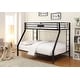 preview thumbnail 3 of 9, Black Twin XL/Queen Bunk Bed w/ Slat System & Ladder