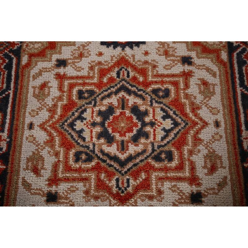 Geometric Heriz Serapi Oriental Runner Rug Handmade Wool Carpet - 2'7"x 8'0"