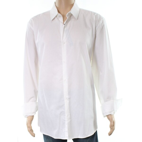 Shop Alfani Bright  White  Mens Size Large L Solid Modern 