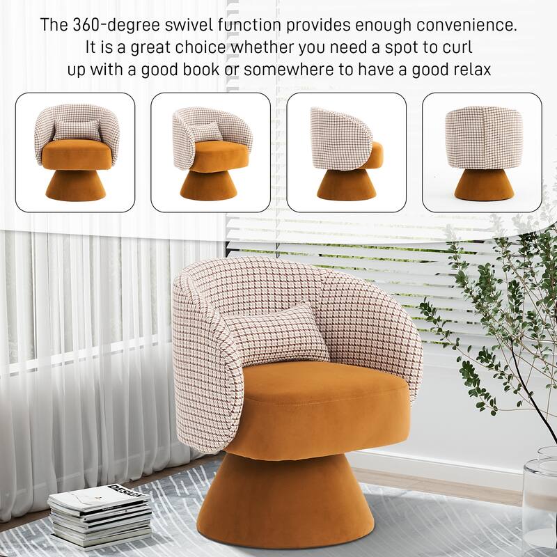 Ouyessir 360 Degree Swivel Cuddle Barrel Sofa Chairs