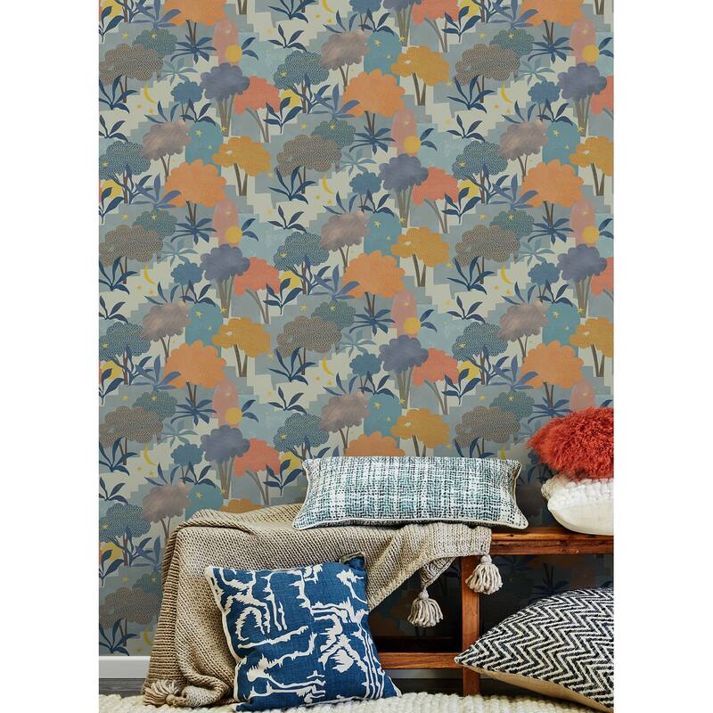 Alja Horvat Blue Bohemian Walk Peel & Stick Wallpaper
